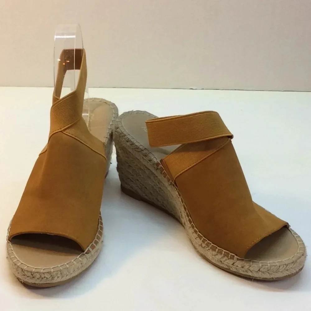 Adrienne Vittadini Rust Suede Espadrille Wedge